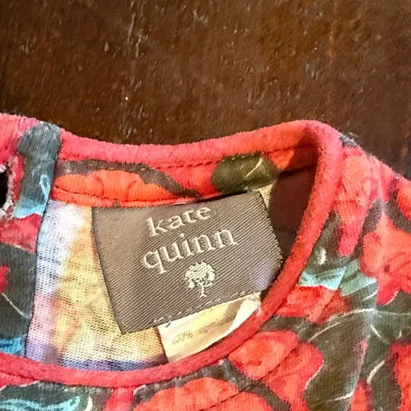 Kate Quinn Red and Green Floral Kids Dress - Picture 2 of 3